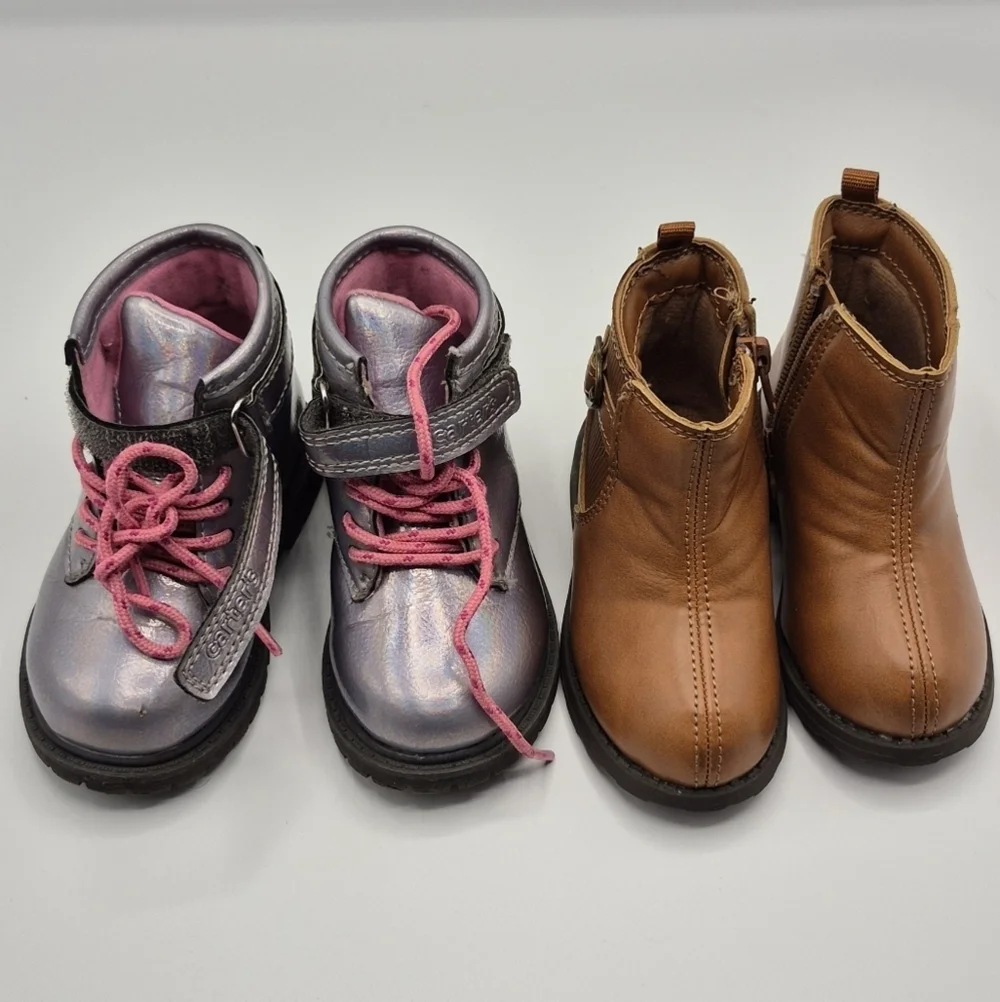 Carter's Kids Boots - Metallic Silver and Brown